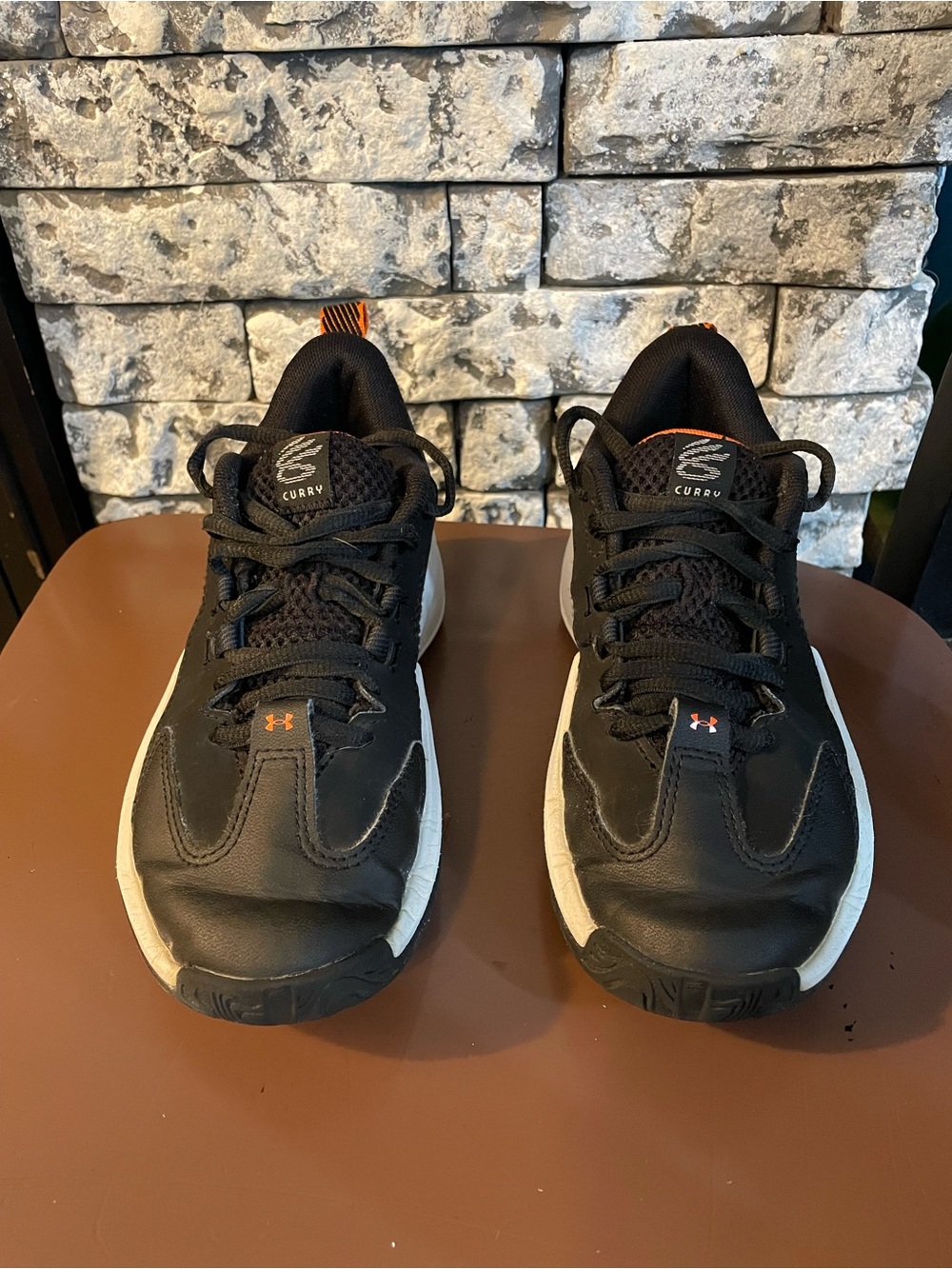 Under Armour Kids Black and White Curry Training Shoes